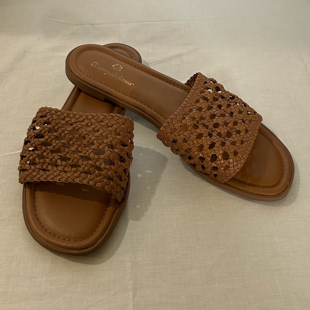 Tommy Bahama - Brown Woven Slide Sandals - Picture 4 of 5